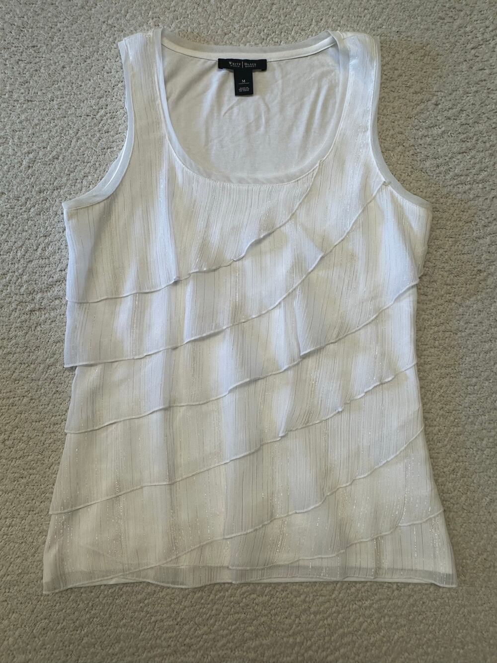 White House Black Market Layered Silk Blouse Medium